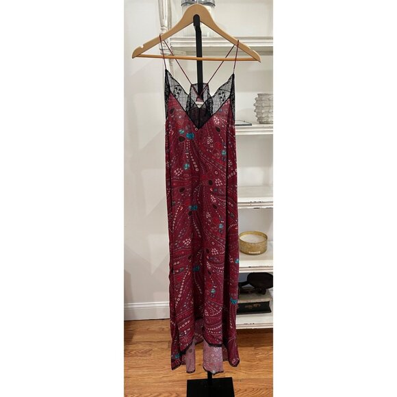 Zadig & Voltaire Risty Psyche Floral Butterfly Guitar Print Maxi Dress Size XS - Picture 4 of 7